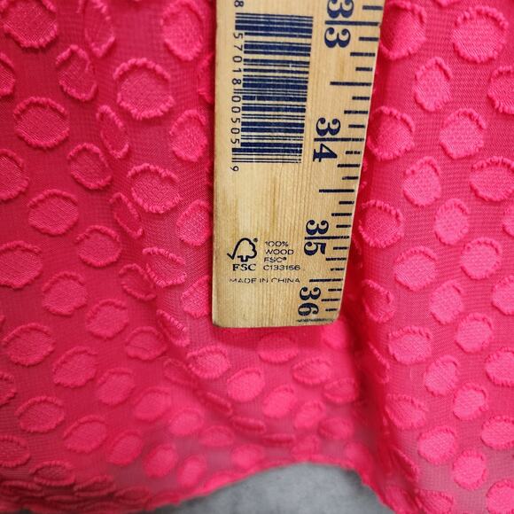 Nine West Dress Women’s 12 Fit & Flare Hot Pink Lined Textured Casual Church Wor - Picture 13 of 14